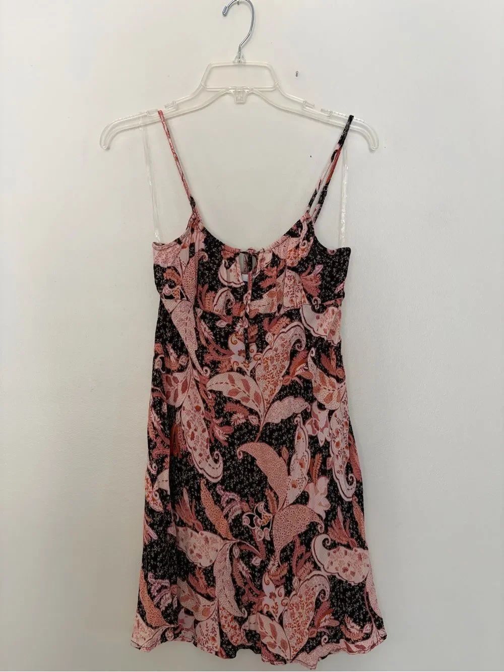 Timing Pink and Black Paisley Slip Dress